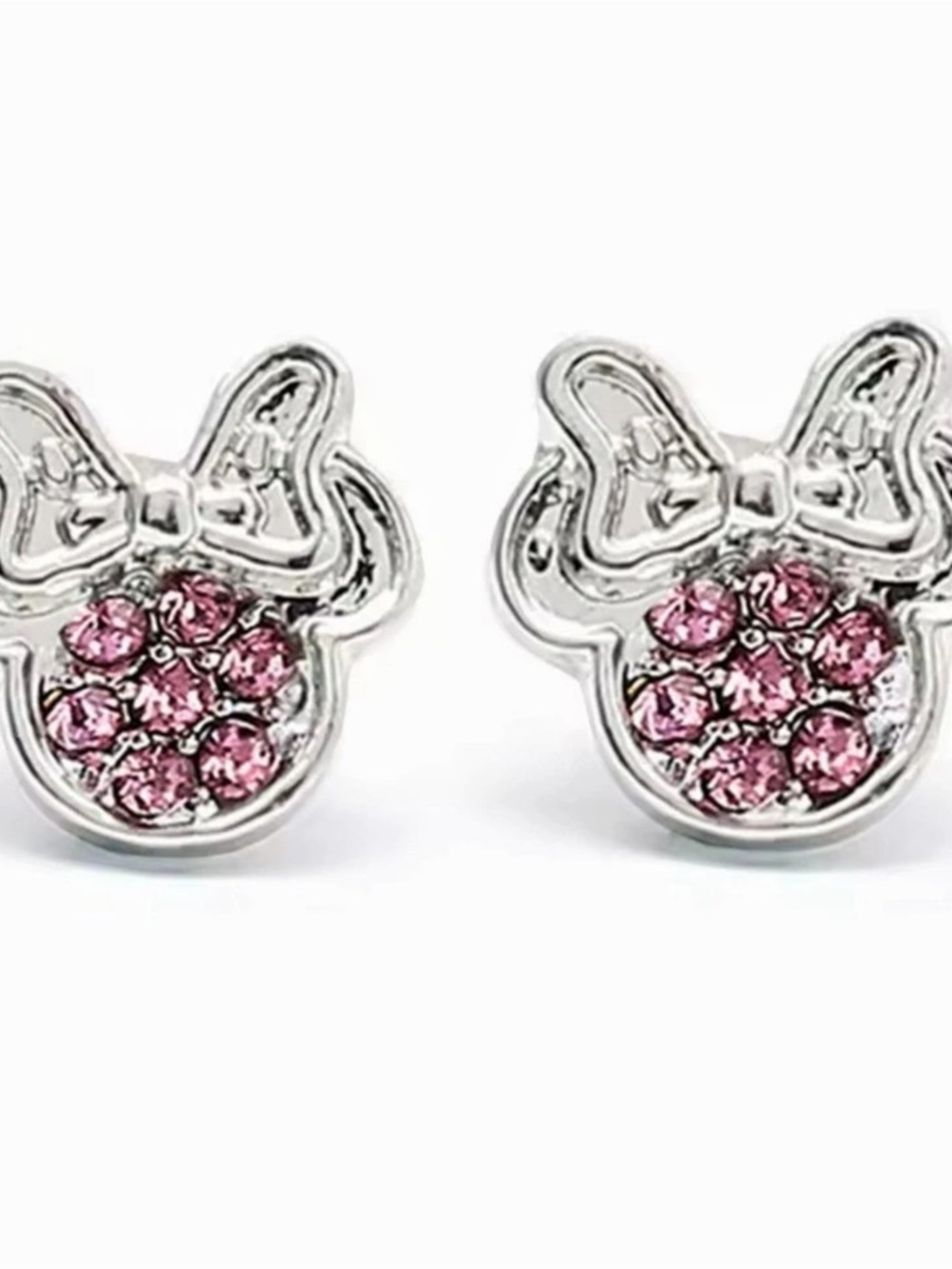New 18 k white gold Minnie Mouse studs earrings
